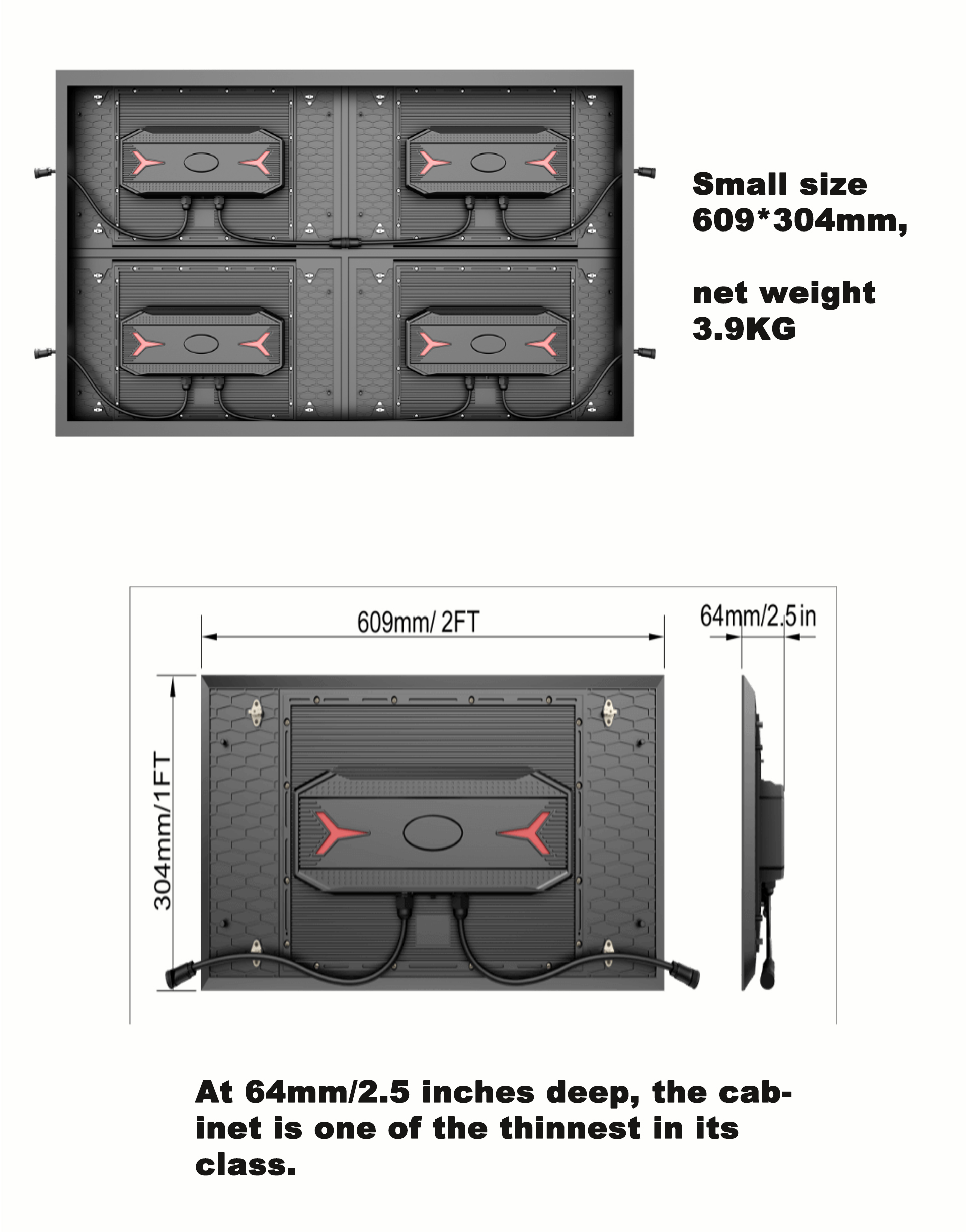 Waterproof IP67 960x960mm Outdoor Dip LED Display Wall Fixed P10 High Definition