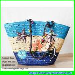 LDMC-073 hot sale summer straw bag lady embroidery starfish beach straw bags