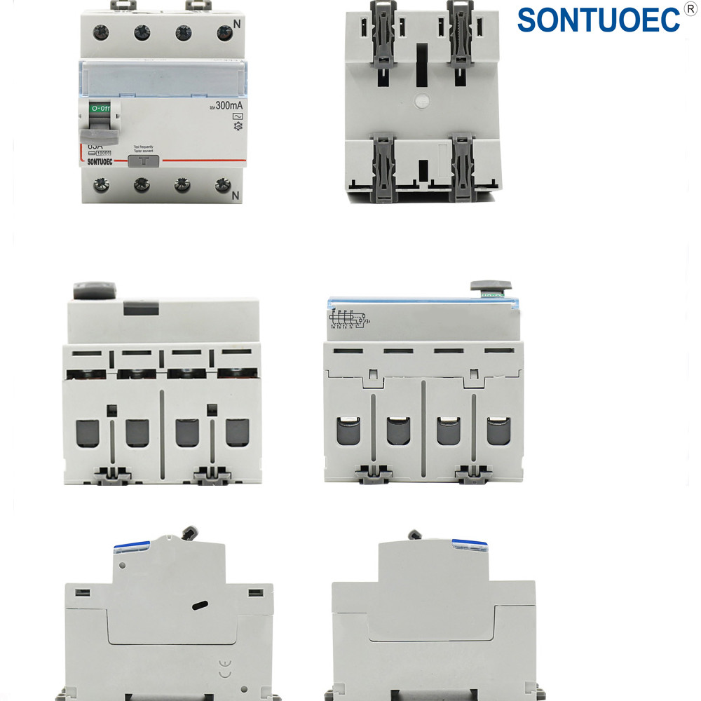 Fixed Red Copper Texture RCCB Circuit Breaker IP20 Protection