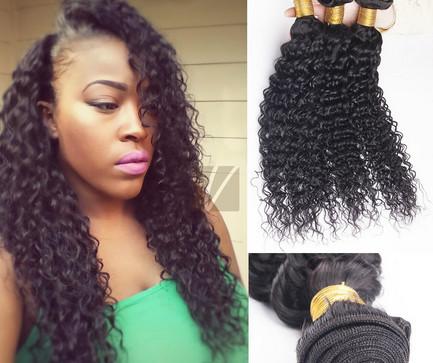 Brown No Chemical 100% Brazilian Curly Human Hair Extensions / Wet and Wavy