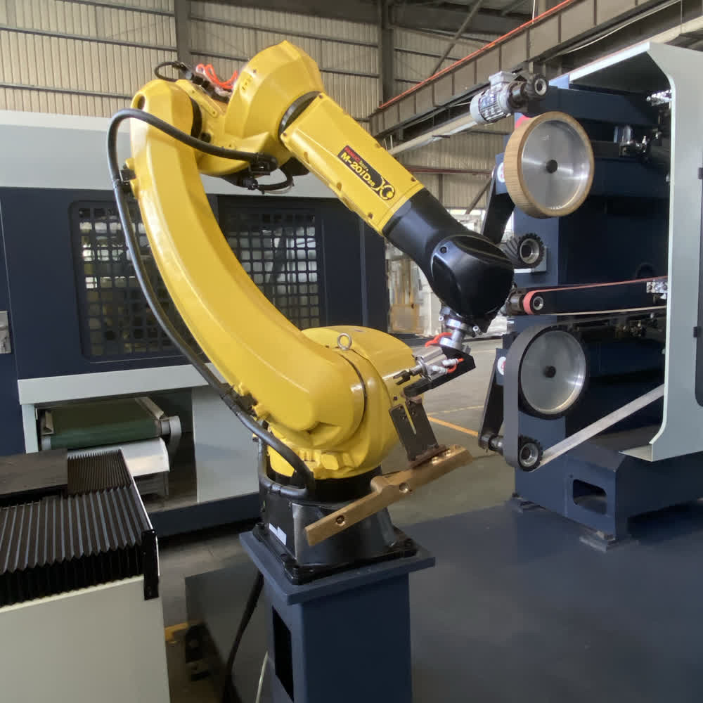 Automatic Grinding And Polishing Robot Cell For Metal Deburring Cost Effective Industrial Automation Solution