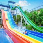 Multi Slide Rainbow Water Slide Equipment Joyful Children'S Customized