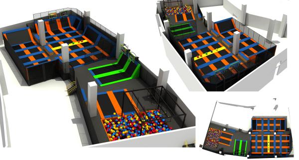 623M2 China Manufacture Commercial Kids and Adults Trampoline Park /Indoor