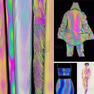 Quality 1.37m*100m Clothes Soft Rainbow Reflective Fabric wholesale