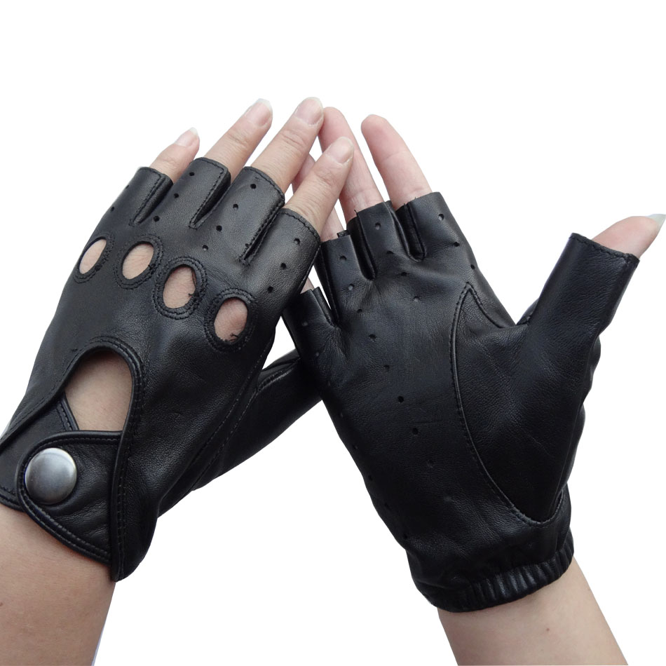 High quality genuine leather driving gloves half finger leather gloves