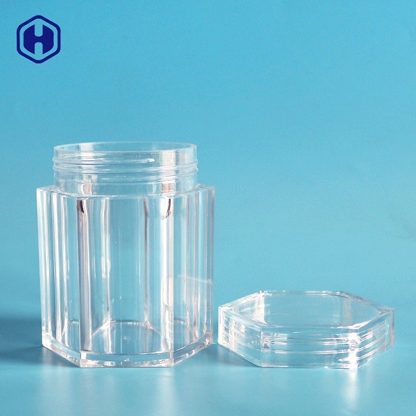Transparent PS Food Grade Plastic Jars Recyclable Food Sample Containers