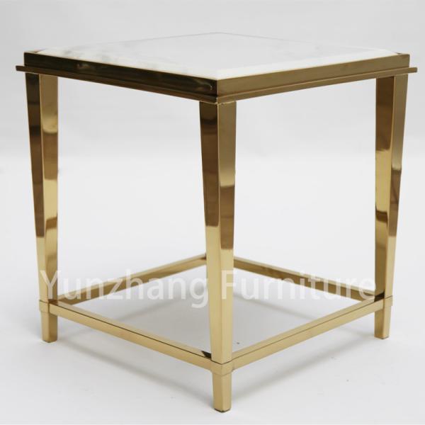 SS 201 Base Luxury End Table Marble Patterned Tabletop Living Room Furniture