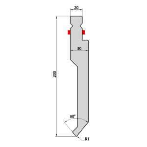 Quality LS10.62 Quicklock Press Brake Punch 80 Degree Induction Hardening wholesale