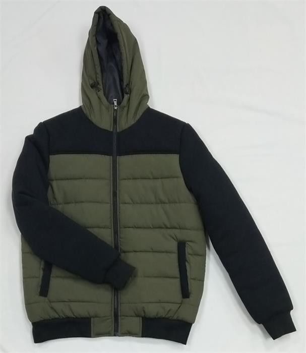 Mens Washed Cotton Padded Jacket Green Mens Winter Coats Outerwear