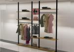 Eco Friendly Wall Garment Clothing Display Rack , Metal Clothing Display Shelves