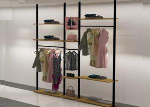 Quality Eco Friendly Wall Garment Clothing Display Rack , Metal Clothing Display Shelves wholesale
