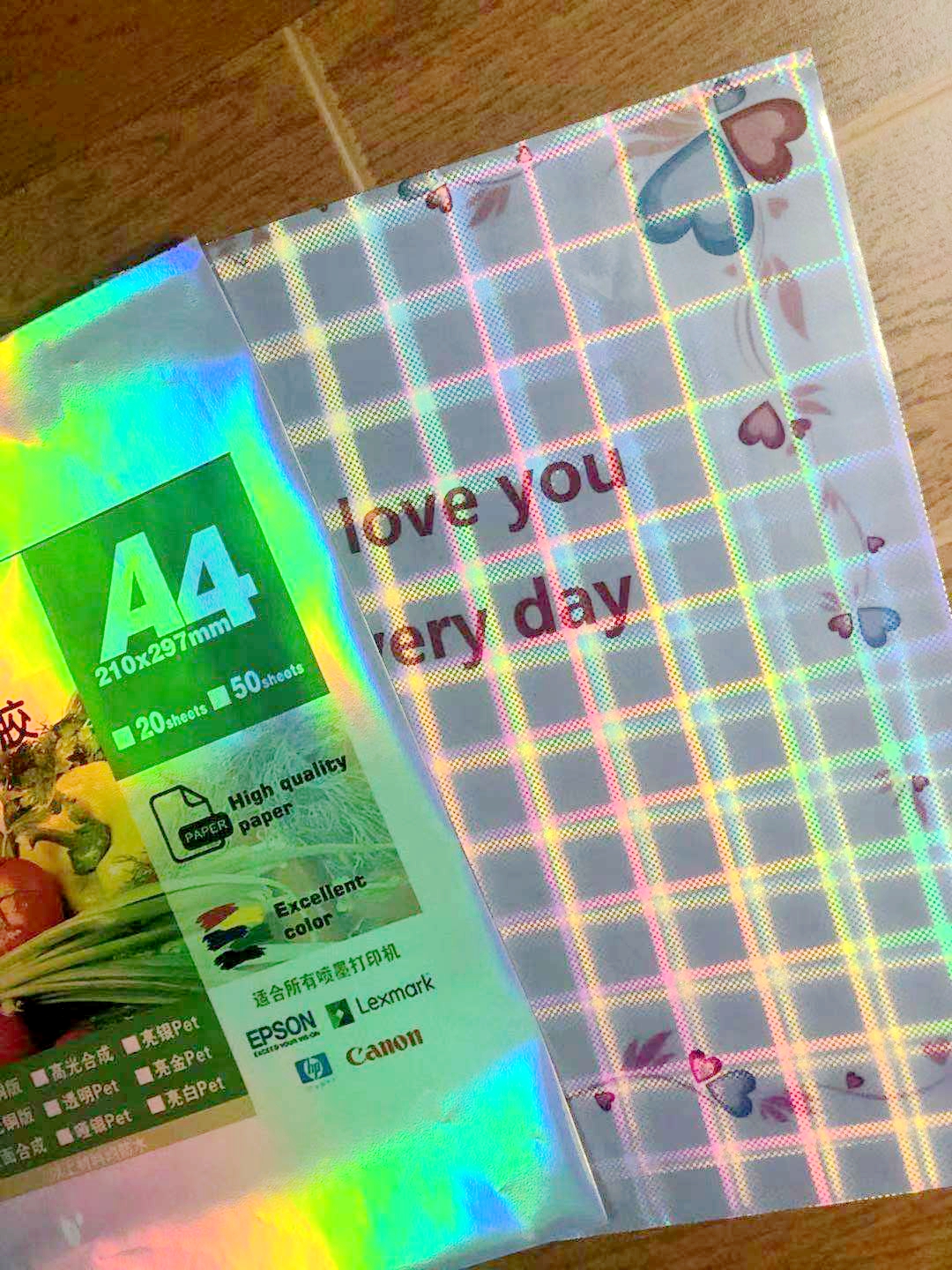 Inkjet Printable Waterproof Holographic Hologram Sticker Paper For Self Adhesive Industrial
