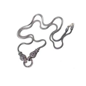 Quality 925 Sterling Silver Wheat Chain Necklace Thai Vintage Marcasite Necklace (N111701) wholesale