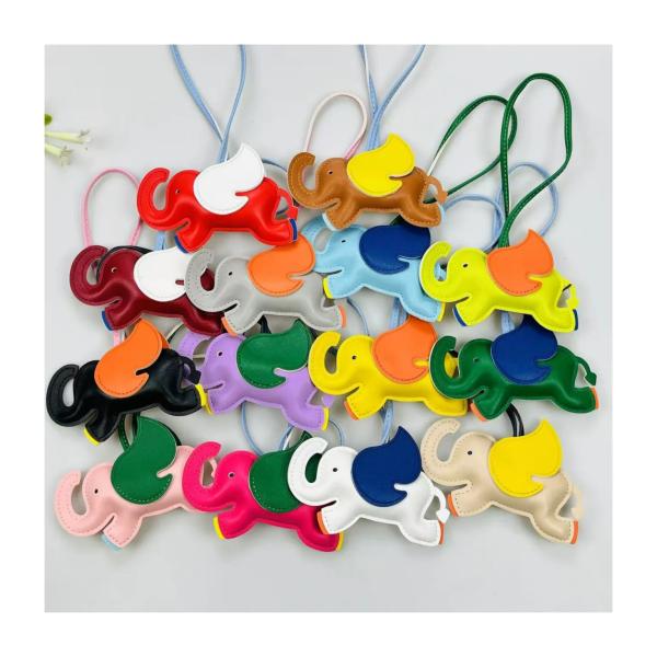 Cheap Custom Bulk Leather Keychains Car Keychain Elephant PU Leather Keychain for sale