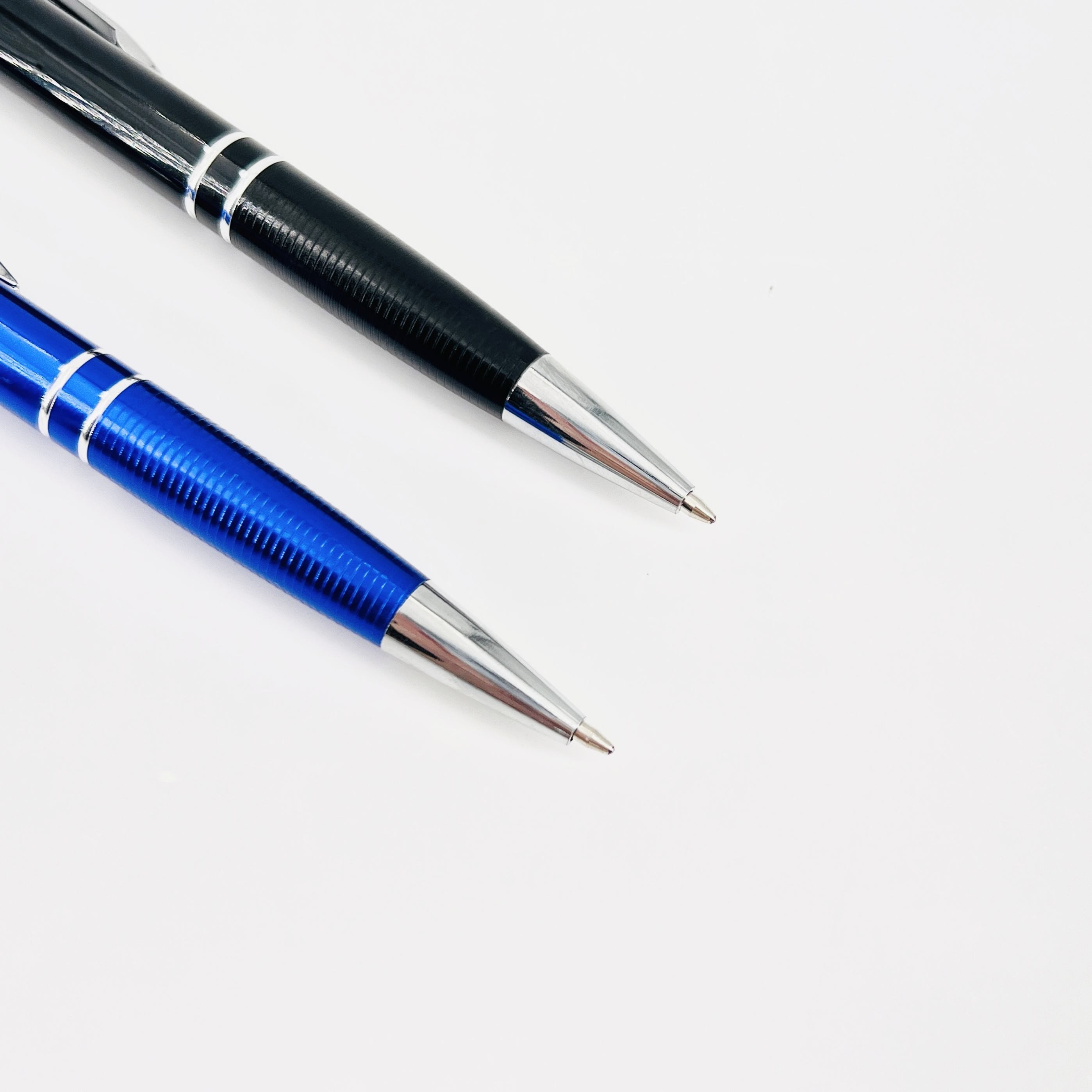 Aluminum Press Ballpoint Pen 1.0 mm Metal Barrel Gift Pen Stationery Supply