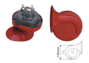 Quality EST1001H 12V/24V Red Snail Shape Car Horn Truck Electric Vehicle Horn 100-115DB Dia 90mm 3.7A wholesale