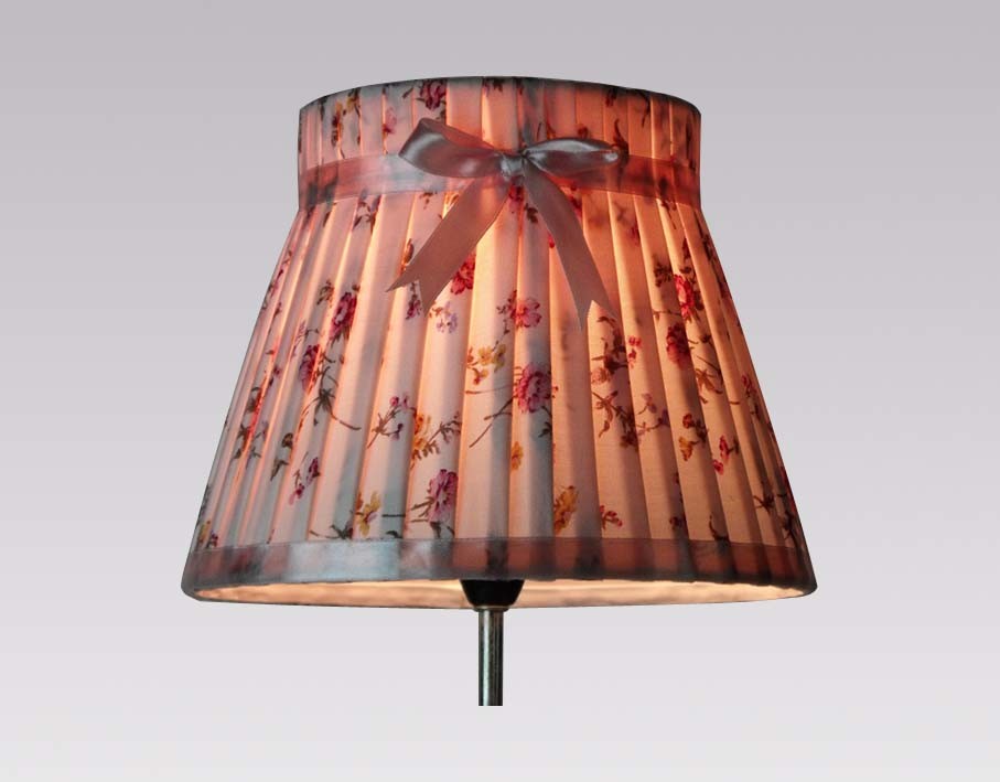 Hand gather mushroom pleated lamp shade with beads