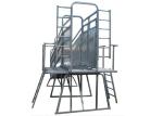 Heavy Duty Steel Livestock Ramp , Double Swing Gates Adjustable Loading Ramp