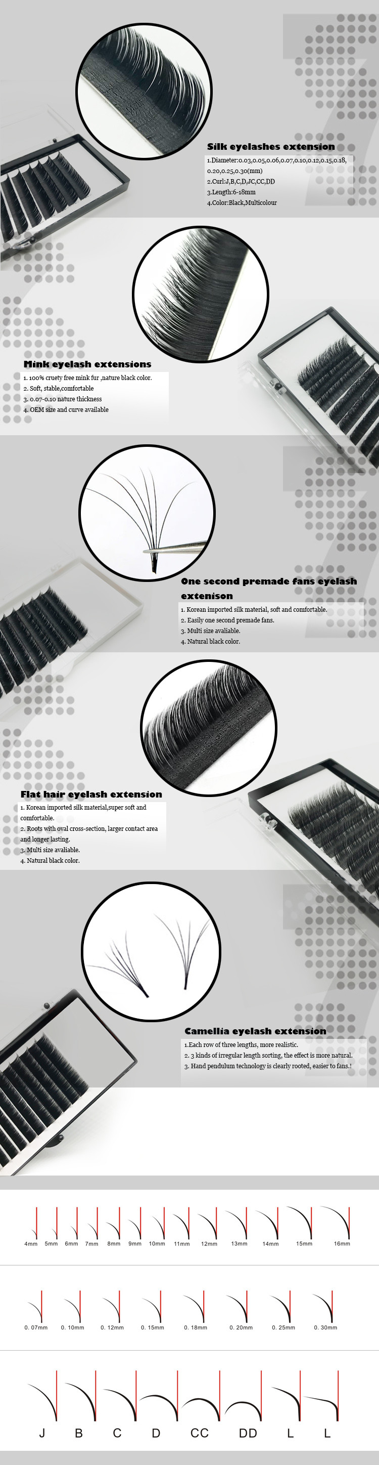 Soft Feeling Russian Extension Lashes , 0 . 15 - 0 . 2mm Russian Volume Mink Lashes