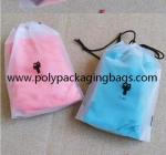 White Frosted CPE Drawstring Pouch Bag For Girls Personal Belongings Gift