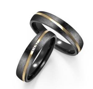 Quality Customizable Black Titanium Ring Fade Resistant Couple Zirconium Ring Set wholesale