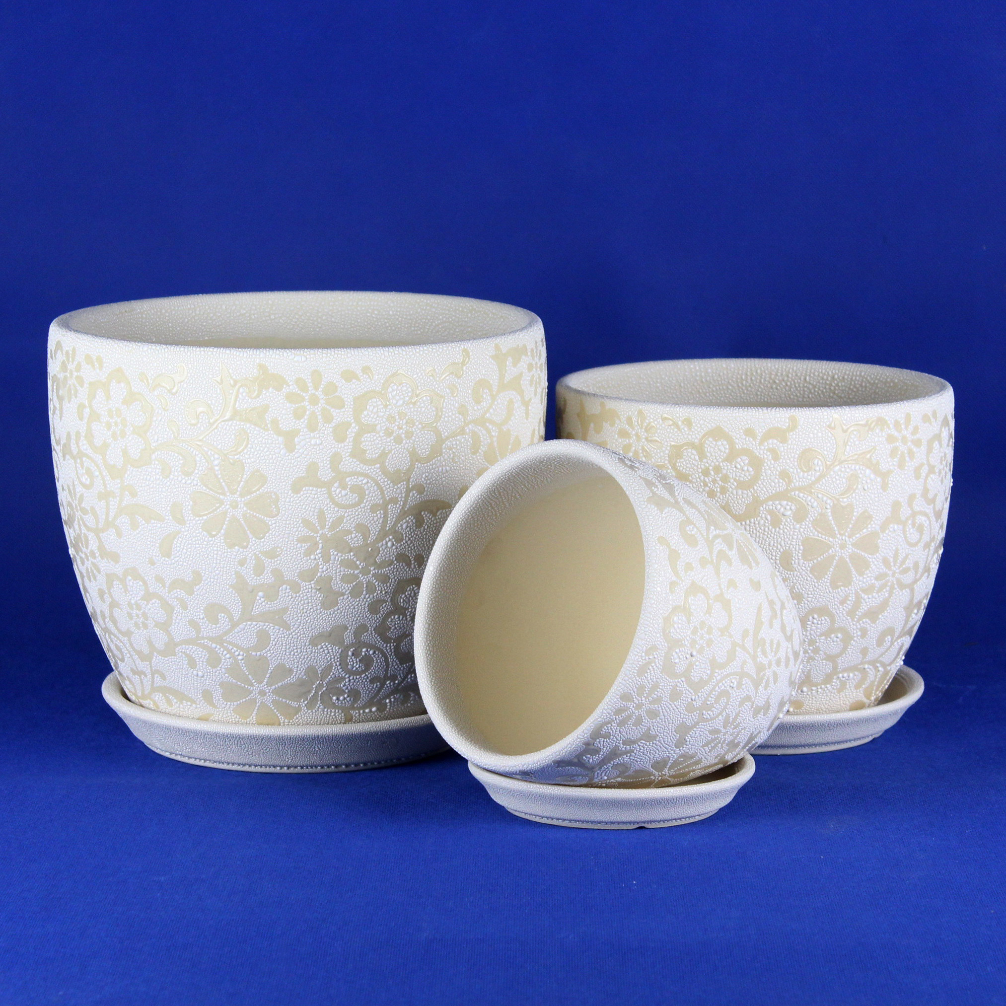 Customized Round Ceramic Pots Wide Selection Drainage Included