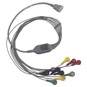 Quality BENEWARE Electrode Lead Cable Straight Holter 3ft ECG Machine Cable IEC Snap wholesale