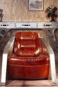 Quality classical British style leather leisure sofa with aluminium arm,#2051 wholesale