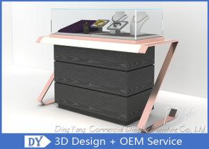Quality Smart Fashionable Glass Jewelry Store Counter With Wood Storage 1200 X 550 X 950MM wholesale