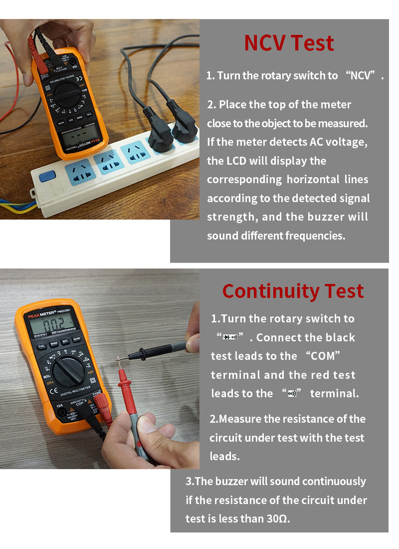 Electrical Portable Auto Range Digital Multimeter High Precision Multi - Functional