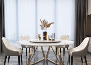 Quality ISO14001 Rock Slab Family Strong Durable Dining Table wholesale