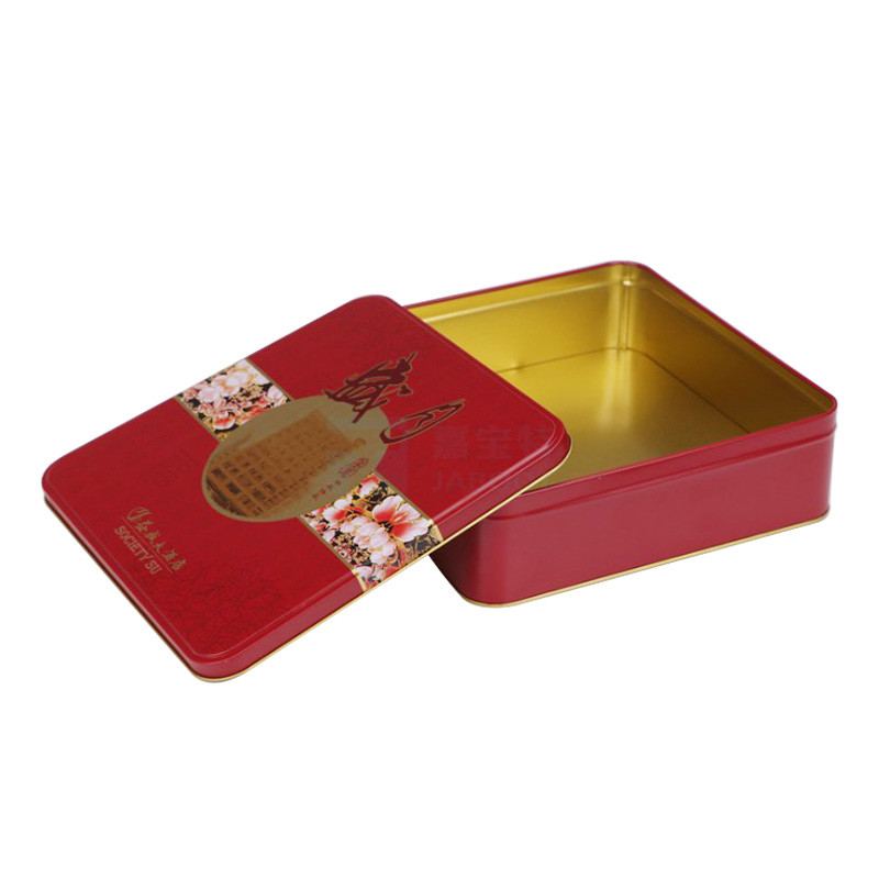 Embossed Rectangular Tea Tins Metal Tea Storage Containers Tin Box Canisters