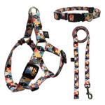 Woven Logo Dog Harness Set Multiple Colour Polyester Dog Harness
