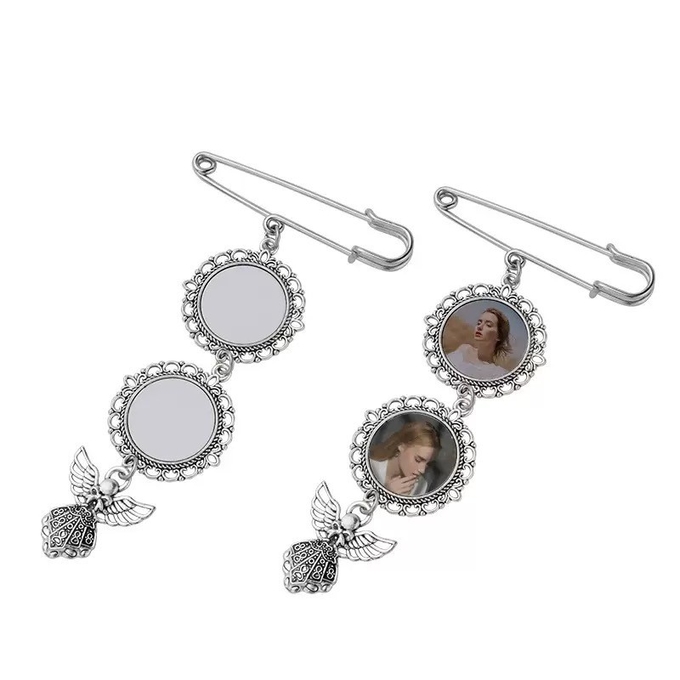 Blank Metal Lace Brooch Pendant for Sublimation Printing Graduation Season Pin Badge Gift