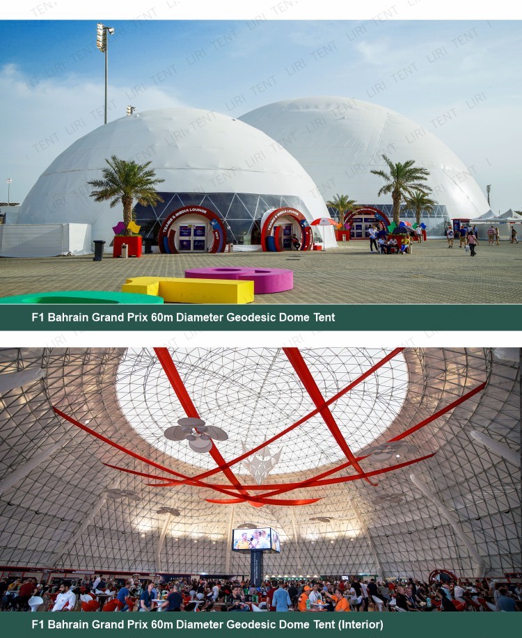 25m Outdoor Round Commercial Geodesic Dome Tents Spherical Show Canopy For Event