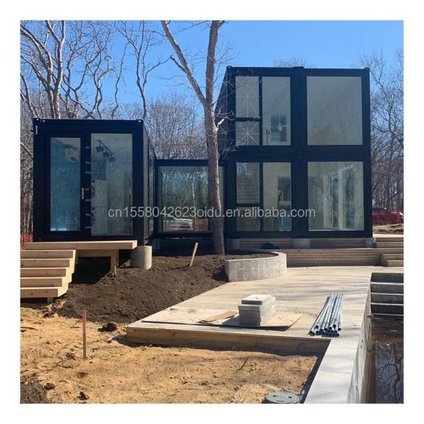 Hotel Luxury Portable Flat Roof Container Prefab Studio Home House with 50/75
