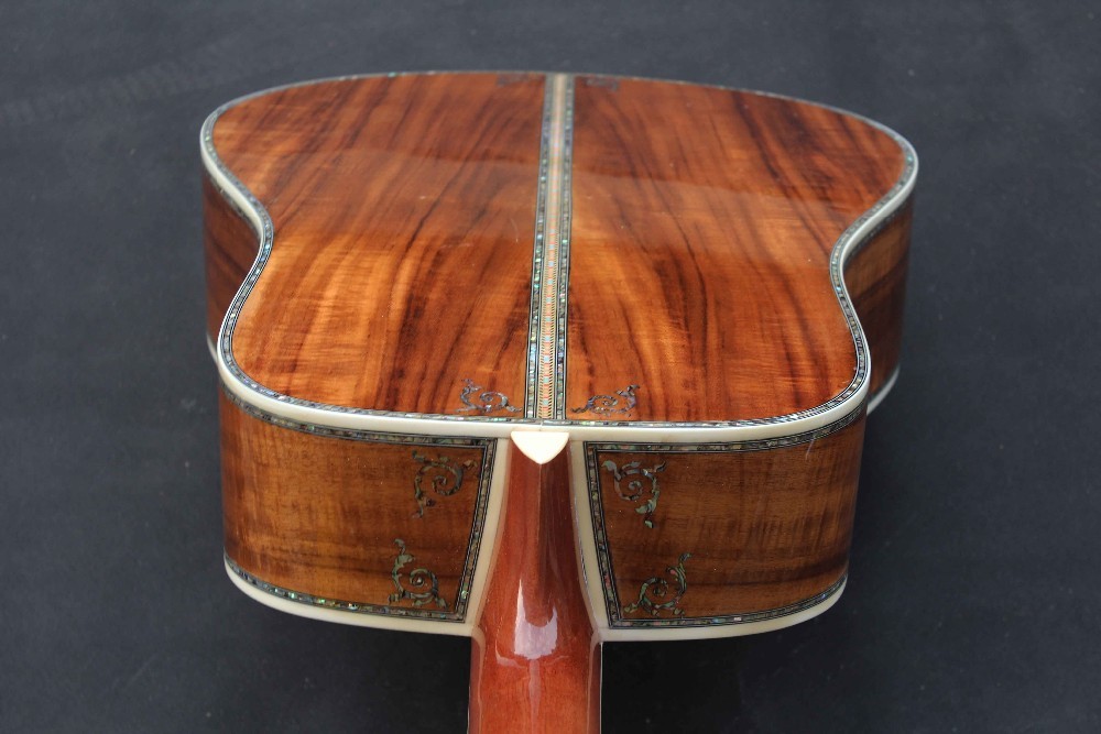 Handmade Deluxe solid koa wood Acoustic guitar, acoustic Guitarra, solid koa wood with abalone inlay