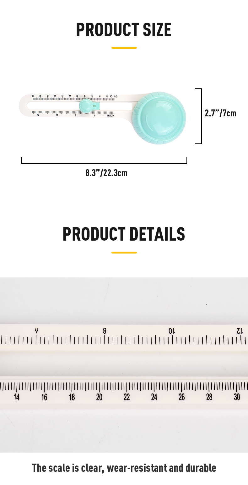 ABS Mini Round Paper Circle Cutter for Scrapbooking Cards Custom Colors Accepted