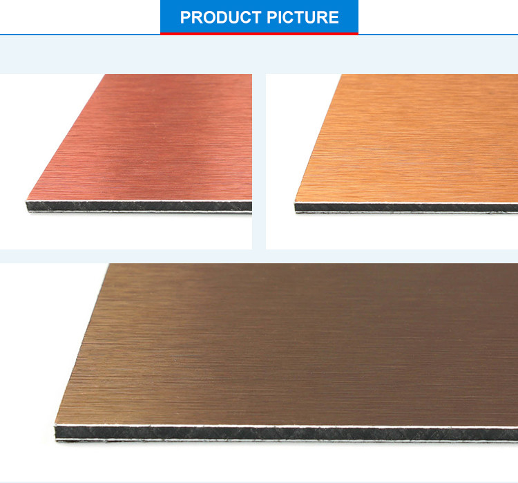 4mm Copper Metal Composite Panel Sheet Aluminium Indoor 1000mm