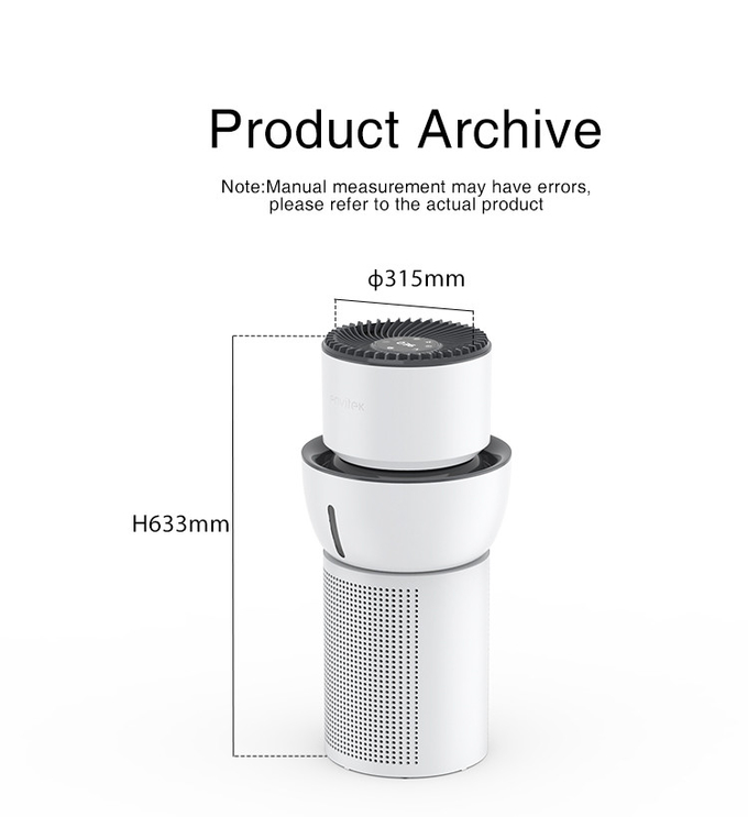 Portable Home 2 In 1 Hepa 13 Air Purifier Humidifier Machine 230M3/H