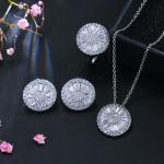 Charming 925 sterling silver white gold plated Cubic Zircon CZ Clear diamond