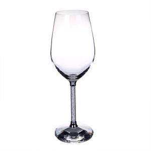 Quality Long Stem Wine Glasses Vintage 350ml 470ml Polished Embossed Wine Goblets wholesale