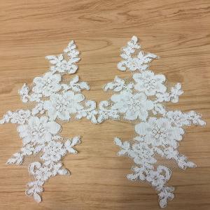 Quality Jacquard Cord Eyelash Lace Border for Wedding Bridal Dress wholesale