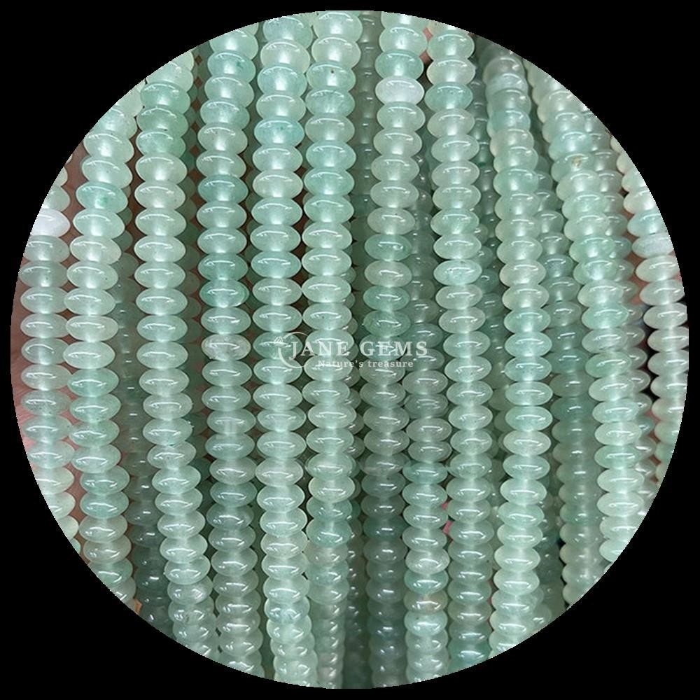 Pink Aventurine Green Aventurine Gem Bead Natural Crystal UFO Shape Stone Loose Bead Strands For Bracelets