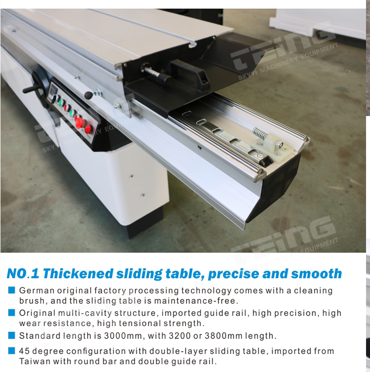 Precision Sliding Table Panel Saw with 5.5KW 1.1KW Power and 3000x375 mm Dimensions