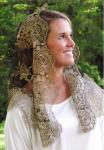 Khaki Ivory Authentic Spanish Floral Mantillas Mesh Based Embroidery veils