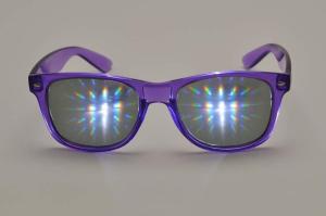 Quality Rainbow Plastic Diffraction Glasses With Emerald Diffraction Film wholesale