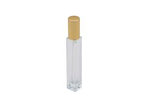 Quality Square Cologne Perfume Tester Bottle With Gold Aluminum Spray Pump wholesale