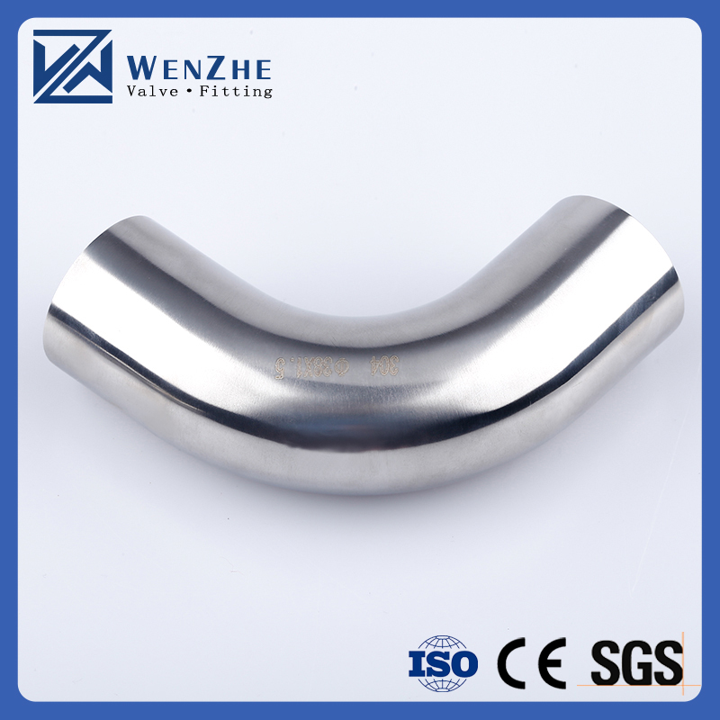 Stainless Steel 304 316L Long Radius Weld 90 Degree Elbow Pipe Fitting for Sanitary