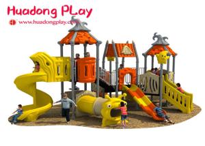 Quality Kindergarten Outdoor Playground Slides , Kids Commercial Playground Equipment wholesale